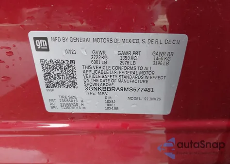 2021 Chevrolet Blazer Fwd 1Lt from USA, damaged, VIN 3GNKBBRA9MS577481